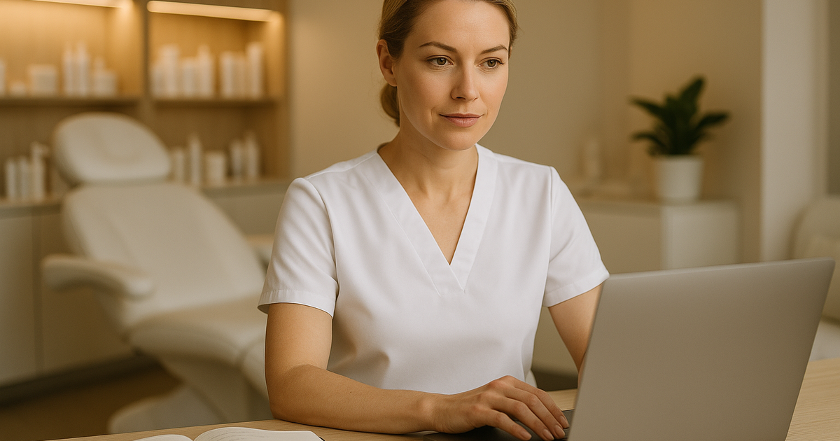 Medspa owner working through clean dashboards instead of confusing agency reports